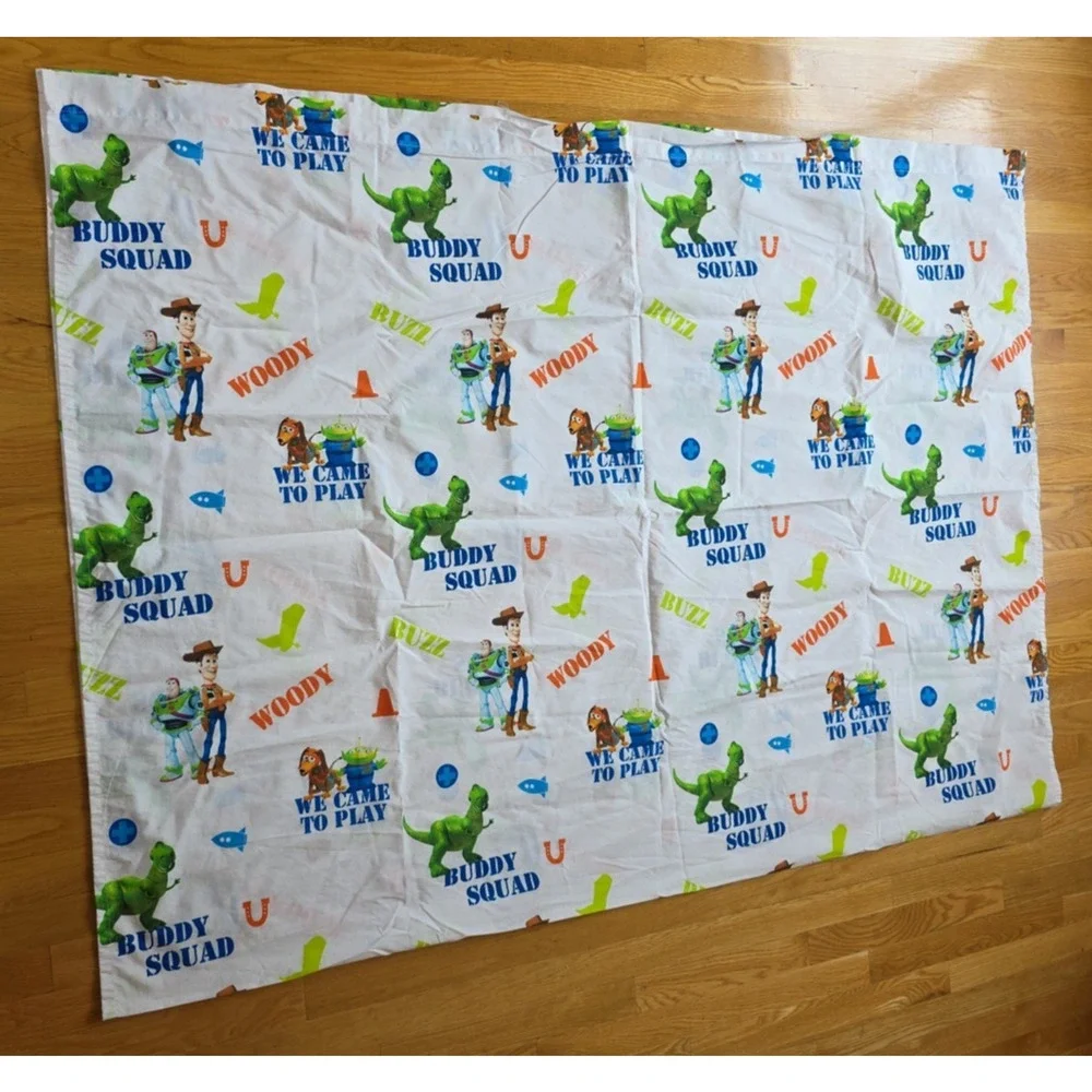 Pixar Toy Story VTG Twin Flat Sheet Woody Buzz Lightyear Disney Y2K Retro